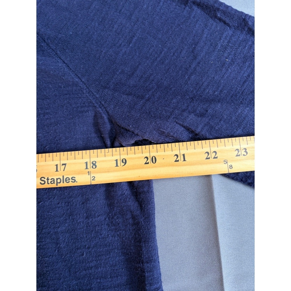 Loft Womens Navy Blue 100% Cotton Button Front Cardigan Sweater 3/4 Sleeve, M - Picture 14 of 14